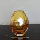 GobekUsa Amber Glass Vase for Desk Decoration and Floral Arrangement