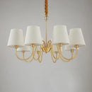 GobekUsa Copper Ceiling Chandelier with Fabric Lampshade for Living Room and Bedroom