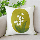 GobekUsa Boho Floral Embroidered Canvas Cushion Cover 45*45cm for Living Room