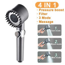 GobekUsa 3 Modes High Pressure Handheld Shower Head - Water Saving Massage Adjustable