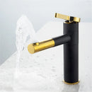 GobekUsa Black Brass Bathroom Sink Faucet Deck Mounted Vessel Mixer Water Tap