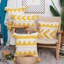GobekUsa Boho Chenille Tufted Pillow Case with Tassels for Home Fall Decor