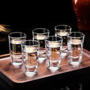 GobekUsa Glass Spirit Set - Graduated Line Brandy Cups, Transparent Liquor Drinking Glasses