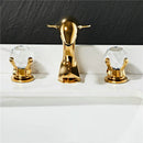 GobekUsa Gold Basin Faucet: Brass Nickel Dolphin Bathroom Sink Faucet, 3 Hole Widespread