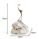 GobekUsa Golden Crane Sculpture: Modern Desk Decoration and Crafts for Room Aesthetics