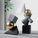 GobekUsa Geometric Gold Ball Sculpture Statues for Home Decor
