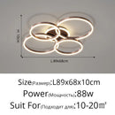 GobekUsa LED Chandelier: Modern Living Study Bedroom Lamps, Round Rings Foyer Chandeliers Luminaire