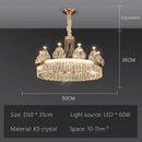 GobekUsa Luxe Crystal Ceiling Chandelier - Elegant Home Decor Hanging Light for Living Room