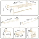 GobekUsa Bathroom Set: Cream White Shelf, Towel Rack, Paper Holder, Brush Holder & Hardware