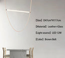 GobekUsa BELT LED Pendant Lamp: Minimalist Leather Hanging Light for Dining Room Home Decor
