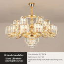 GobekUsa Elegant Crystal Chandelier for Living and Dining Room Lighting