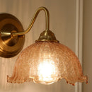 GobekUsa Amber Flower Glass LED Wall Sconce for Living Room, Cafe, Bathroom Vanity