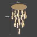 GobekUsa Crystal Chandelier Stair Pendant: Modern Living Room Interior Lighting