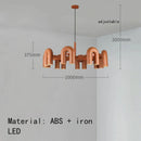 GobekUsa Art Deco Metal Chandelier in Orange Blue Gray Black for Home and Business
