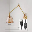 GobekUsa Ceramic Copper LED Wall Lamp with Adjustable Long Arm Swing