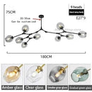 GobekUsa Glass Bubble Branch Chandelier: Modern Hanging Ceiling Light Fixture