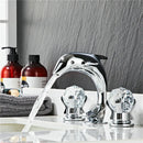 GobekUsa Gold Basin Faucet: Brass Nickel Dolphin Bathroom Sink Faucet, 3 Hole Widespread