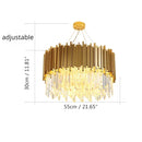 GobekUsa Golden Crystal Chandelier LED Ceiling Light for Living Room & Lobby