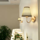GobekUsa Cloth LED Wall Lamp, Modern Bedroom Bedside Sconce Light Luminaire
