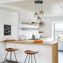 Vintage 3-Light Black Metal Pendant Chandelier