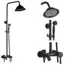GobekUsa Black Brass Bath Shower Faucet Set with Handshower and Tub Spout