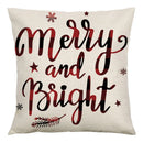 GobekUsa Christmas Linen Cushion Cover 45x45cm Sofa Home Party Decor