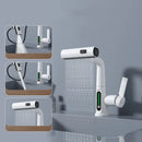 GobekUsa Digital Display Brass Basin Faucet, Hot Cold Mixer, White Single Lever