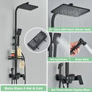 GobekUsa Gold Thermostatic Shower Faucet Set: Smart Digital Mixer, Wall Mounted Rainfall System