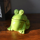 GobekUsa Frog Ceramic Ashtray with Lid - Windproof Smoking Accessory