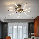 GobekUsa Gold LED Ceiling Chandelier for Living Room Bedroom Kitchen - Dimmable Pendant Light