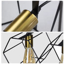 GobekUsa Geometric LED Chandelier: Modern Metal Frame Light for Dining Room or Bedroom