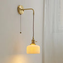 GobekUsa Ceramic Copper LED Wall Lamp with Pull Chain Switch for Modern Style Interiors