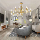 GobekUsa Black Gold Art Decor Led Ceiling Chandelier for Modern Fashion Designer Home
