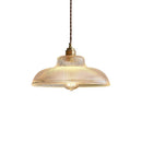 Japanese Brass Semi-Circle Glass Pendant Light
