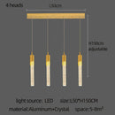 GobekUsa Gold Crystal LED Chandelier: Modern Dining Room Lamps, Hanging Kitchen Ceiling Light
