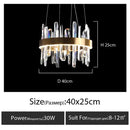 GobekUsa K9 Crystal LED Round Chandelier for Kitchen Living Room Bedroom Decor