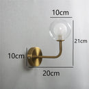 GobekUsa Glass Ball Metal Bend Wall Lamp for Living Room Bedroom, Nordic Retro Design