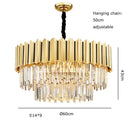 GobekUsa Gold Crystal LED Chandelier: Modern Luxe Lighting Fixture for Home Decor
