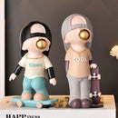 GobekUsa Boys Sports Statues: Basketball, Football, Skateboarding. Children's Decor, Gifts, Sculpture.