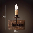 GobekUsa Country Retro Wall Light Solid Wood for Bedroom Living Room, Creative Lighting