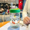 GobekUsa Kawaii Glasses with Lid and Straw Bubble Tea Cup - 550ml Cute Drinkware