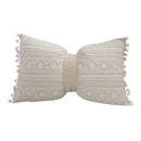 GobekUsa Boho Linen Cotton Pillow Cover with Tassels - Beige Square/Rectangular 45x45cm/30x50cm