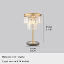GobekUsa Crystal Bar Table Lamp Luxury Dimmable 2700K Desk Light Elegant Home Decor