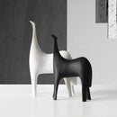 GobekUsa Black & White Horse Abstract Ornaments for Home Decor