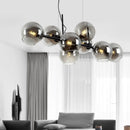 GobekUsa Black Gold Molecule Glass Ball Chandelier Modern Loft Lamp Living Room Kitchen Island Light