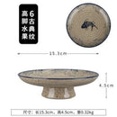 GobekUsa Japanese Fish Print Ceramic Tableware - Special-shaped Large Dinner Plate Set