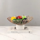 GobekUsa Coral Disc Pedestal | Metal Tray Marble Base Fruit Plate Gold Compote