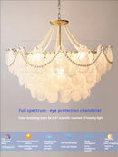 GobekUsa French Chandelier Garden Light with K9 Crystal | Elegant Pearl Shell Design
