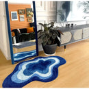 GobekUsa Cloudy Blues Wavy Retro Rug 80x120, Super Soft & Non-Slip Hand Tufted Carpet