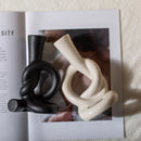 GobekUsa Ceramic Knot Candle Stand Geometric Home Decor Hollow Candlestick